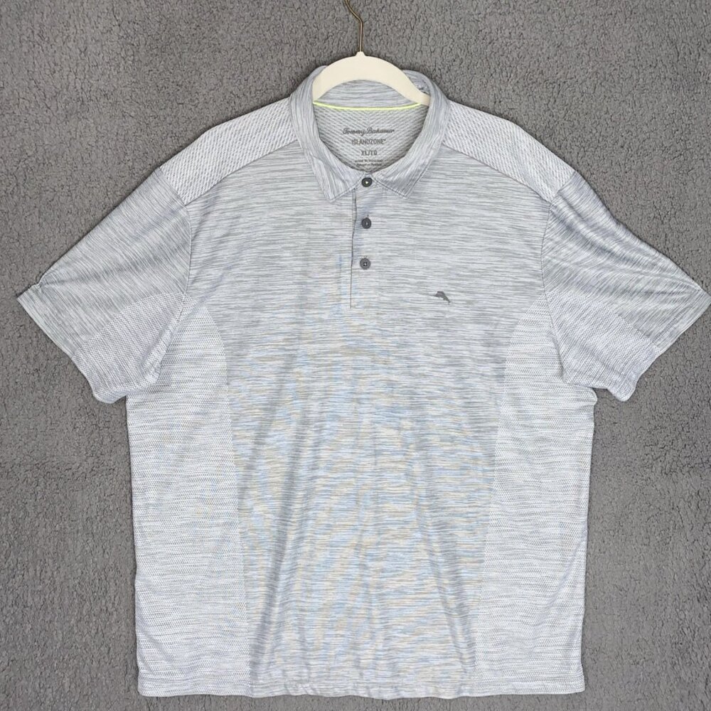 Tommy Bahama IslandZone‎ Polo Shirt  Mens XL Gray Solid  Short Sleeve